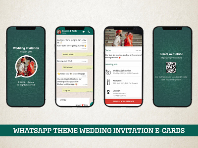 Whatsapp Theme Wedding Invitation E cards digital cards digital illustration digital invitation ecard graphic design mockup