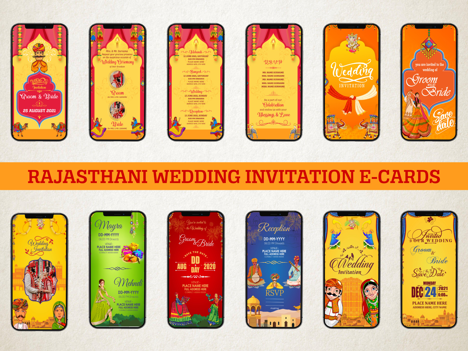 RAJASTHANI WEDDING INVITATION E-CARDS by Shekhar Jain on Dribbble