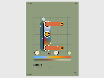 #019 Letter E 2d branding design flat illustration letters poster poster a day vector