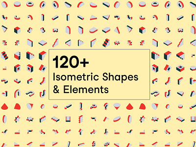 120 + Isometric Shapes & Elements 2d animation colours design flat illustration letters logo motion ui