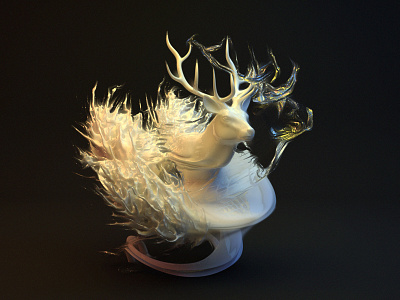 milk deer 3d cinema 4d sculpture vr ray