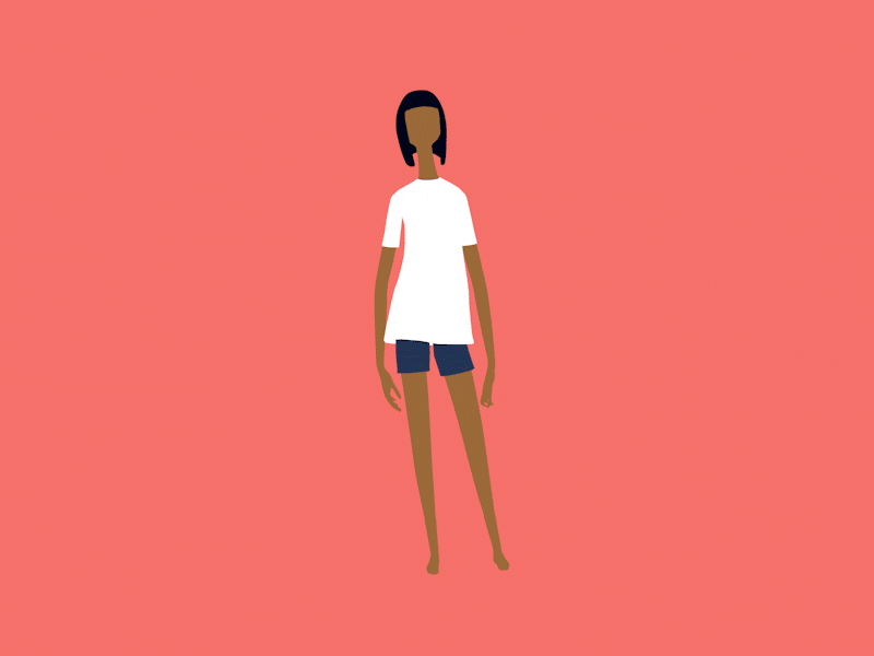 Girl 2d colors motion test