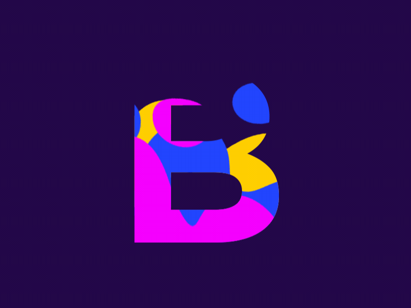 B 2d animation circles colours letters motion motion graphics. design smooth