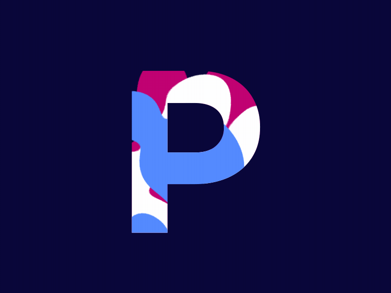 P 2d letters motion design typeface