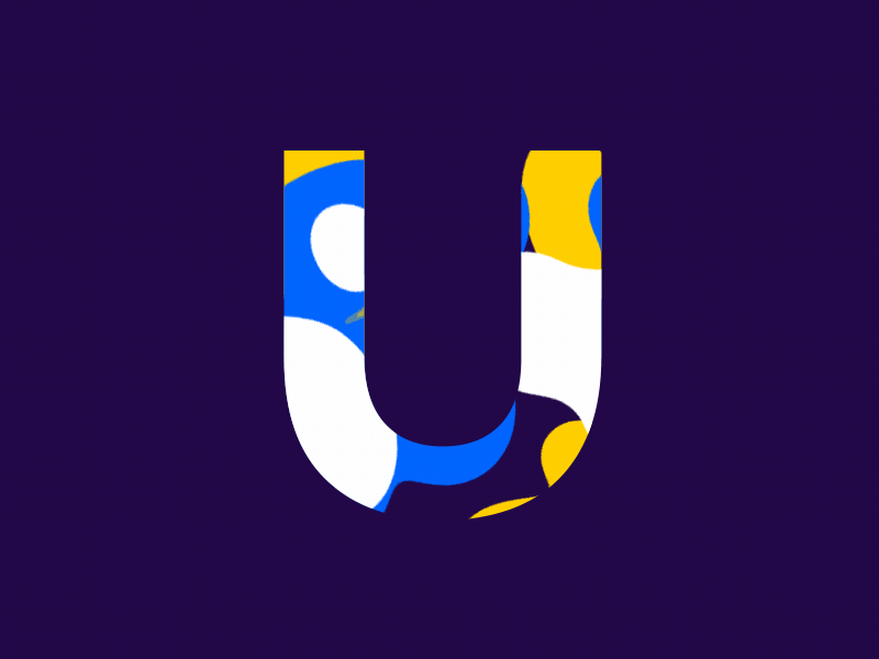 U 2d after effects alphabet animation colors design flat fluid letters liquid motion design