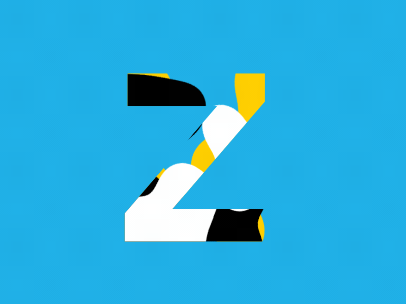 Z 2d after effects alphabet animation colors design flat fluid letters liquid motion design