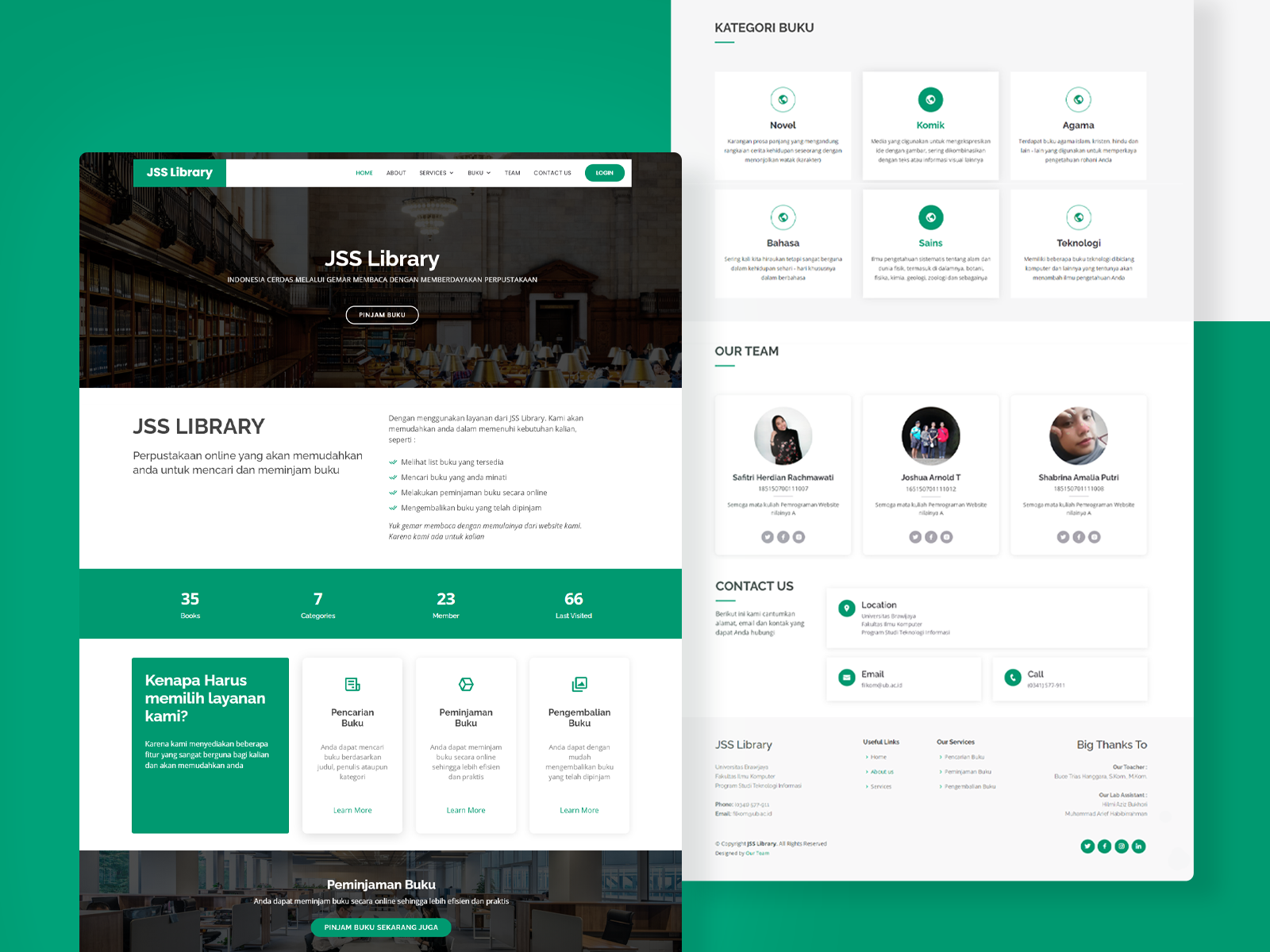 Landing Page - Library Website by Safitri Herdian R on Dribbble