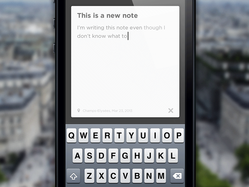 Note app app gif input ios new note write