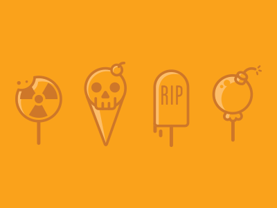 Hazard Candy bomb candy cherry dynamite halloween ice cream icon lollipop popsicle radioactive skull tombstone