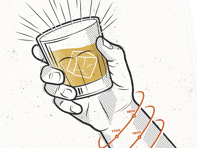 Hear Hear glass hand illustration timeline toast