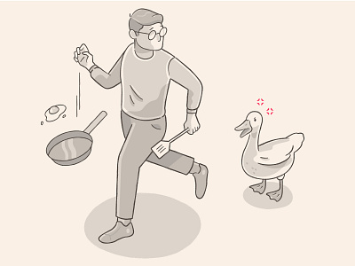 Angry Duck duck egg illustration run