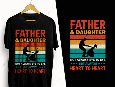 Father & Daughter Heart to Heart 2021 daddy shirt father daughter t shirts fatherhood fathers day pops superhero dad t shirt design t shirt illustration typography