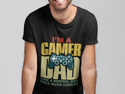 Gamer Dad T-shirt design. bulk custom typography dad t shirt funny. daddy shirt t shirt design t shirt illustration typography