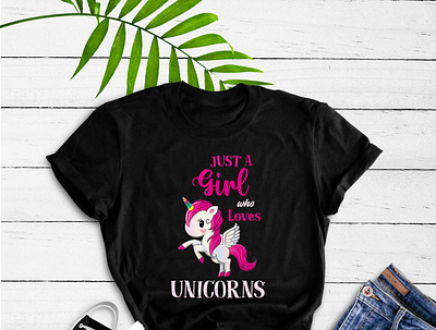 Just a girl who loves Unicorns just a girl loves t shirt illustration tee typography unicorn