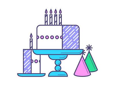 Happy Birthday birthday cake illustration party