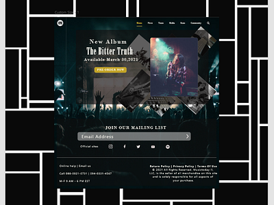 Landing screen for a official music group website adobexd design gradient color ui ux vector webdesign website