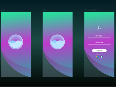 Animated splash screen adobexd design gradient color gradient design mobile ui music app vector