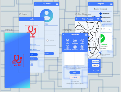 HomeDoc adobexd design gradient color hospital app project ui ux vector