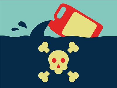 Water pollution illustration pollution skull toxic