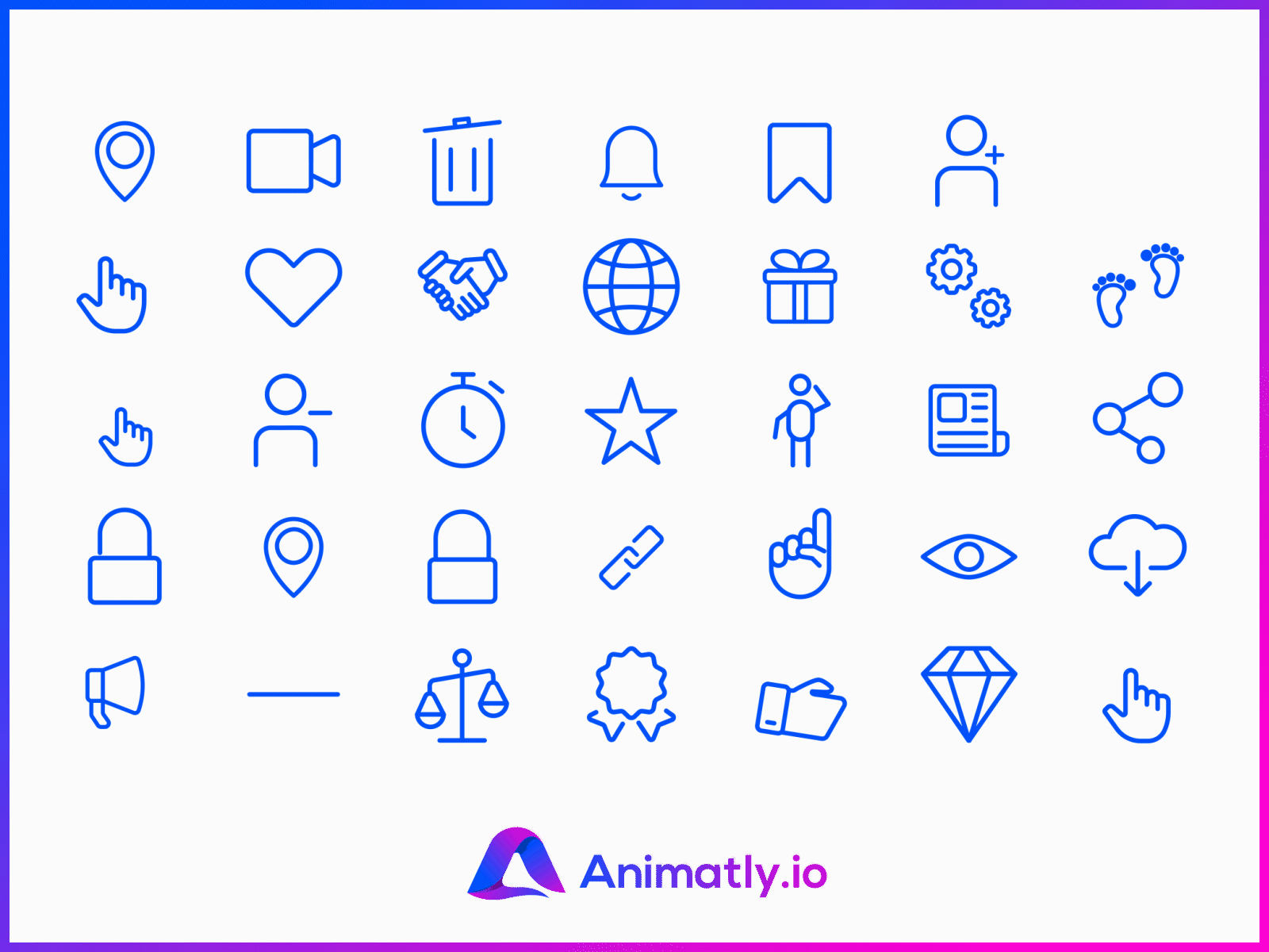 Animated Icons as Lottifiles animation design icons iconset ui ux web