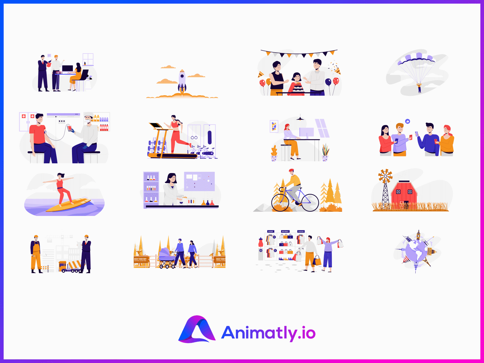 Animated Illustrations as Lottifiles animation app design illustration ui ux web