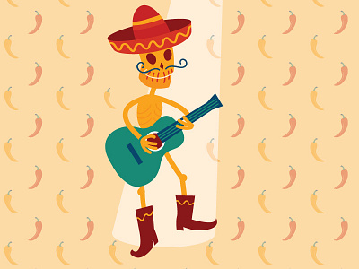 Mariachi diademuertos guitar mariachi mexico music skeleton sombrero sugar