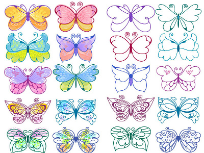 Pastel Butterflies butterfly doodle love nature pastel simple spring summer