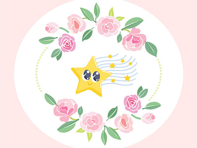 Starry Roses character falling star frame rose star wreath