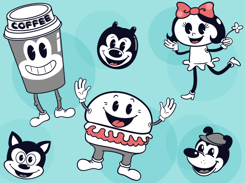 Retro characters by Tatiana Cociorva on Dribbble