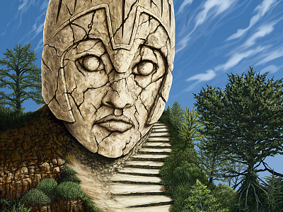 Great Statue of Tahsanook-Lai ancient fantasy illustration sculpture statue stone