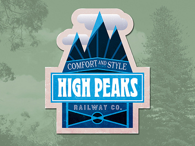 High Peaks Railway Co. baggage blue label peaks railway train vintage