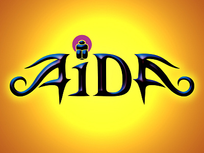Aida hand lettering musical theatre typography