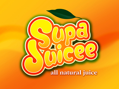 Supa Juicee hand lettering juice logotype