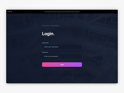 Academia Login — University Administration — Screenshot clean login modern pink purple tailwindcss ui ux vue web web design