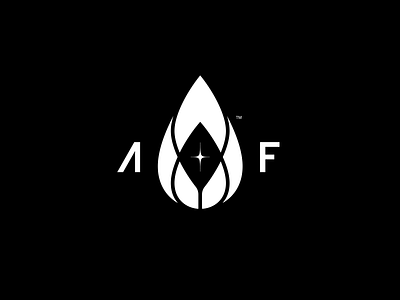 AF a aqua drop emblem f galaxy leaf leafs letter liquid logo logotype mark maserekt monogram nature star symbol typography water