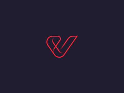 V circle emblem letter logo logotype monogram star symbol v
