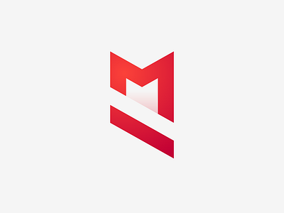 M emblem gradient letter logo logotype m mark monogram symbol