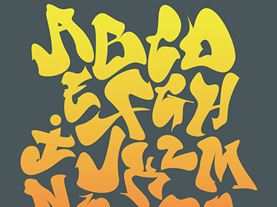 Alphabet:2 alphabet design gradient graphic grey illustration lettering orange poster typography yellow