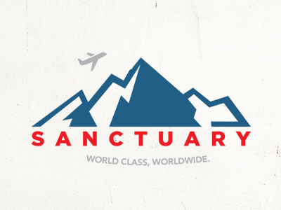 Sanctuary airplane design grey logo navy red sanctuary travel vector worldwide