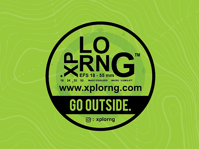 XPLORNG™ Sticker green icon logo sticker topography typography urban exploring urbex xplorng