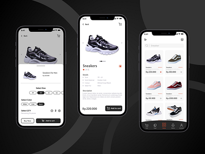 Shoop Apps app mobile shoes shopping sneaker ui ux