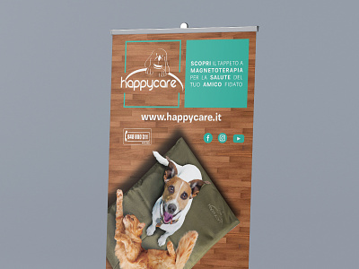 Rollup for HappyCare advertising animals brand branding branding design care design editorial design illustration indesign rollup rollup banner typography vector