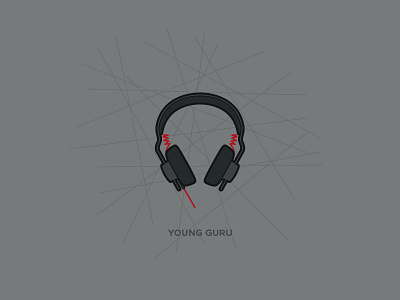 Young Guru Headphones By AIAIAI headphones illustration music production