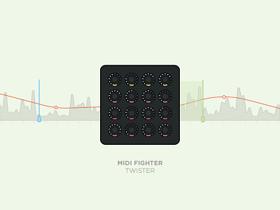 Midi Fighter Twister controller dj tech tools illustration midi fighter music traktor