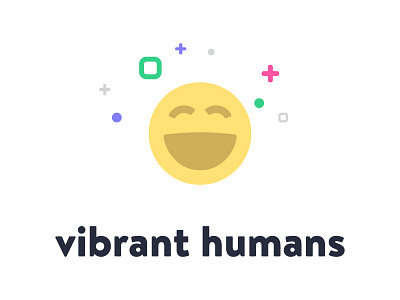 Vibrant Humans brand branding design emoji happy logo