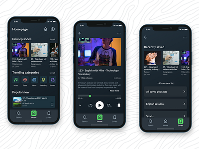 Podcast player mobile app