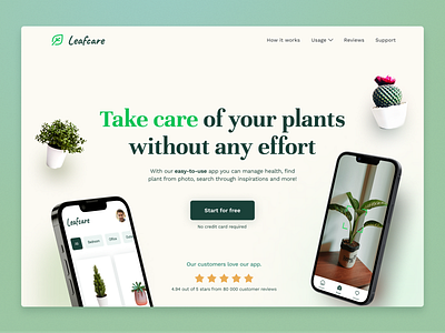 Leafcare | Landing Page design inspiration landing page mobile app ui uiuxdesign ux web design