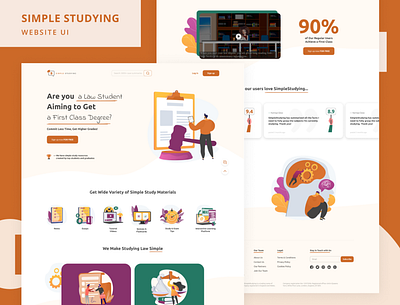 Simple Studying Website UI clean graphic design minimal modern ui web design