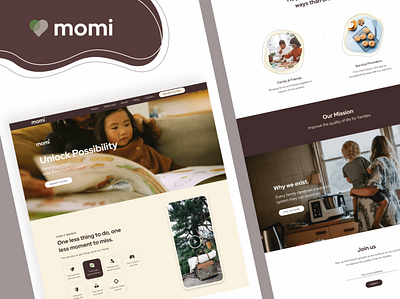 Momi Website UI clean graphic design minimal modern ui web design