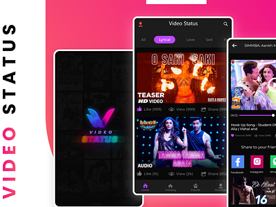 Video Status Mobile App UI